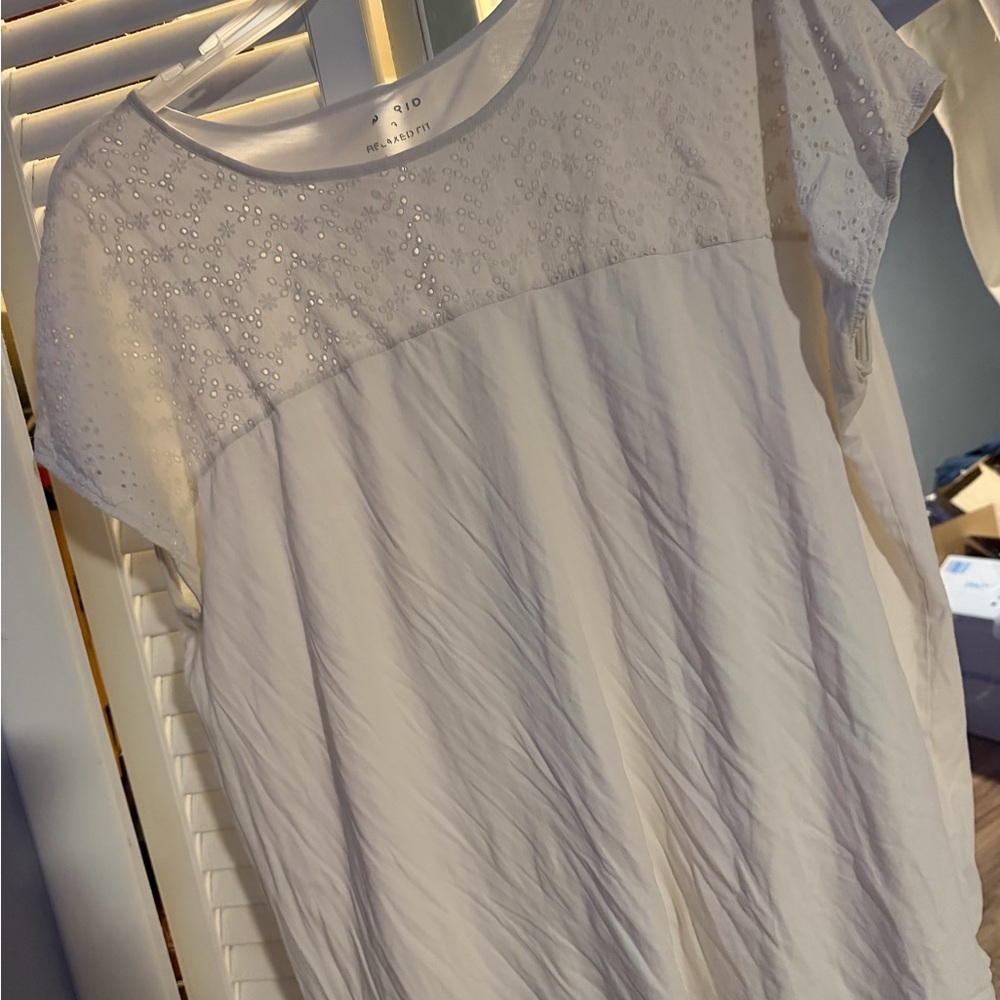 White Eyelet Top